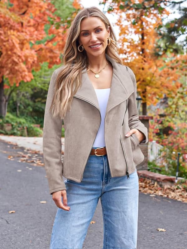 Women's Faux Leather Cropped Coat - Fall Fashion 2025