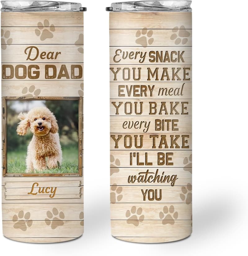 Father's Day Personalized Dog Dad Tumbler - 20oz Stainless Steel