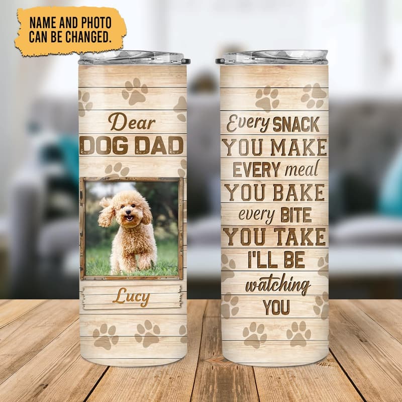 Father's Day Personalized Dog Dad Tumbler - 20oz Stainless Steel