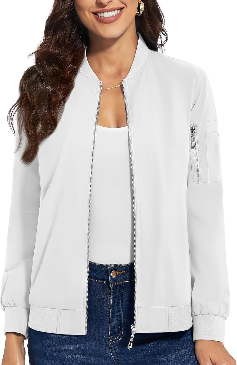 Lightweight Women's Bomber Windbreaker Jacket