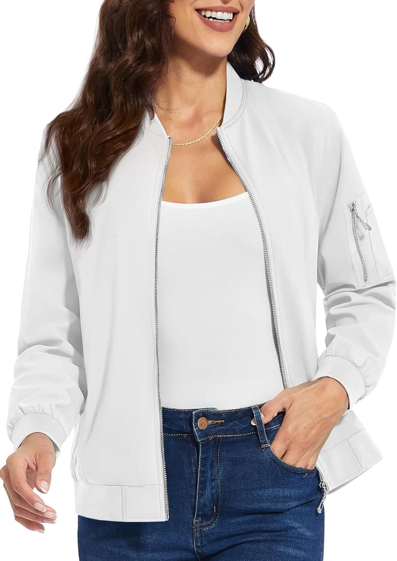 Lightweight Women's Bomber Windbreaker Jacket