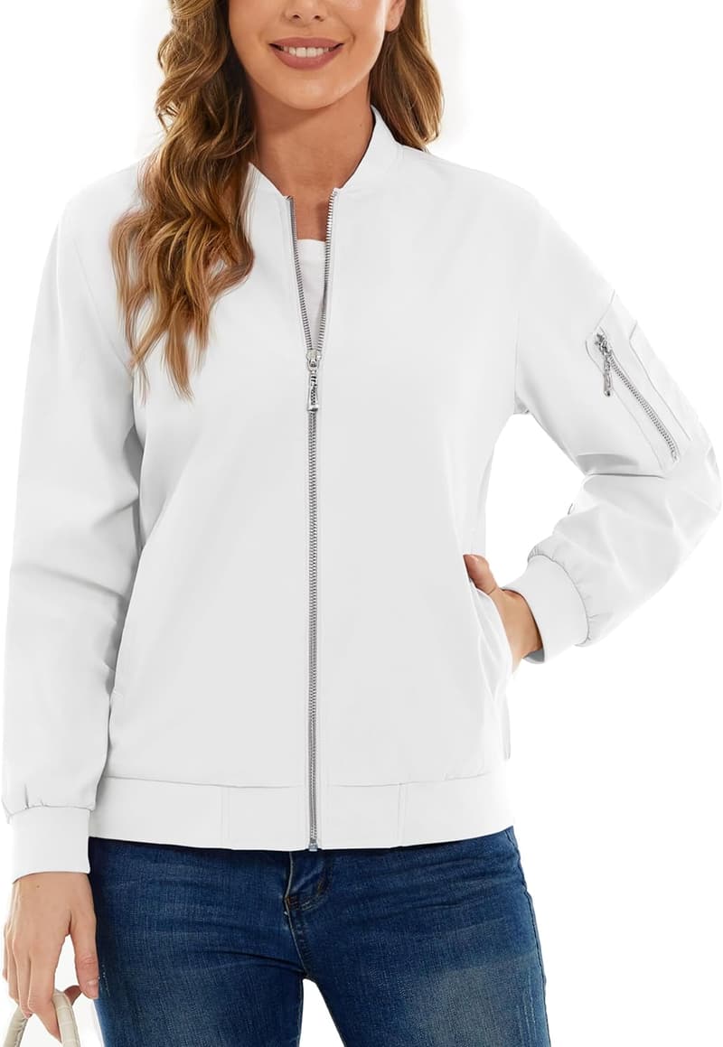 Lightweight Women's Bomber Windbreaker Jacket