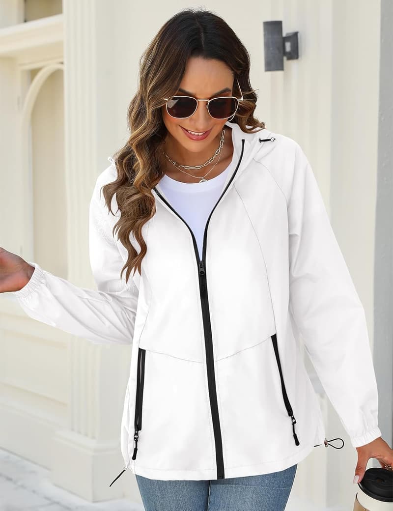 Waterproof Lightweight Packable Rain Jacket for Women