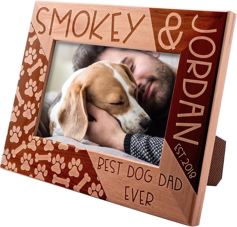 Personalized Picture Frame for Dog Dads | 4x6 Engraved