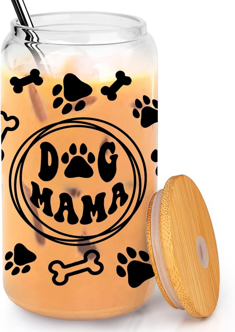 Dog Mom Gifts - 16oz Can Glass for Dog Lovers