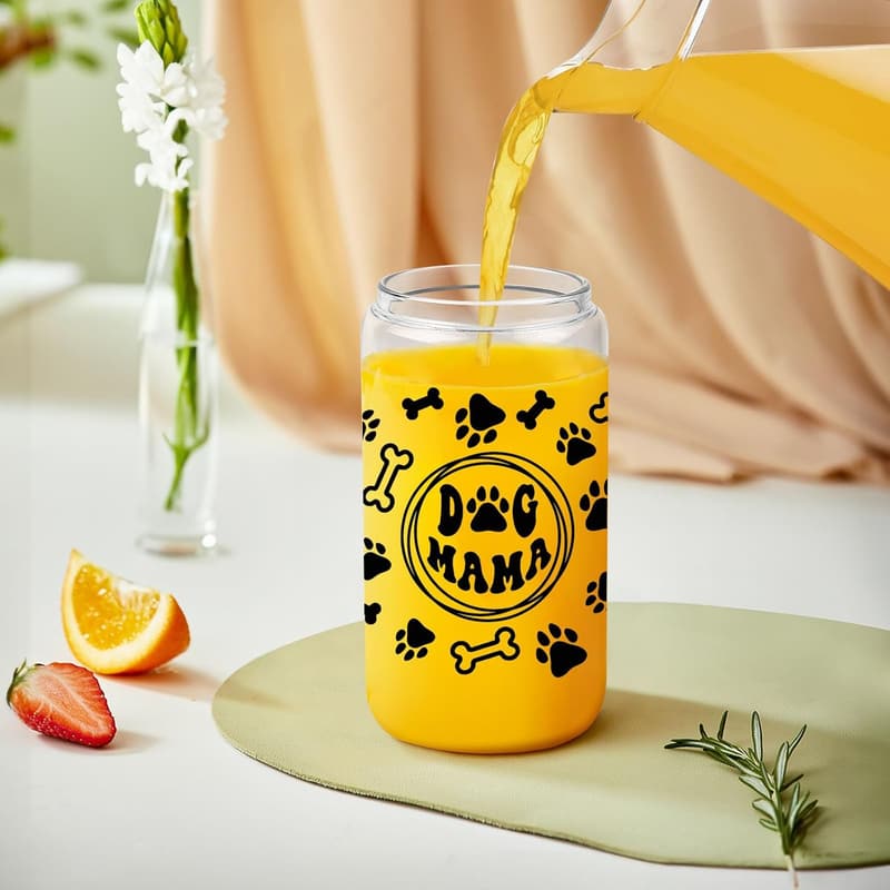 Dog Mom Gifts - 16oz Can Glass for Dog Lovers
