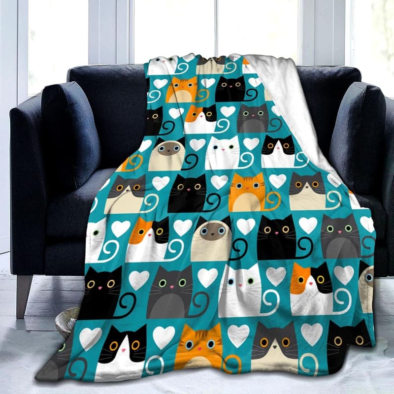 Cozy Flannel Cat Blanket for Cat Lovers - 50