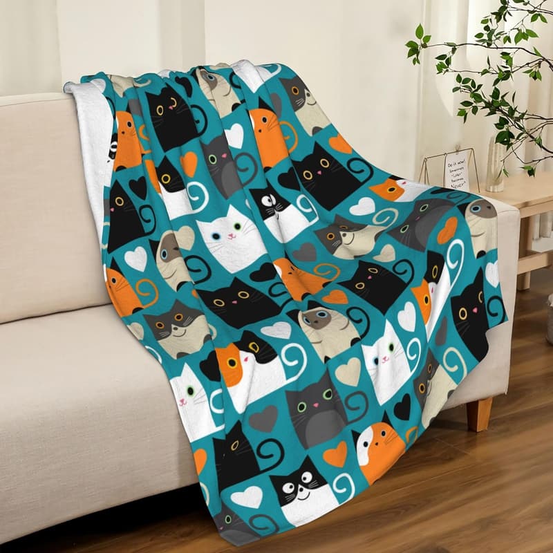 Cozy Flannel Cat Blanket for Cat Lovers - 50