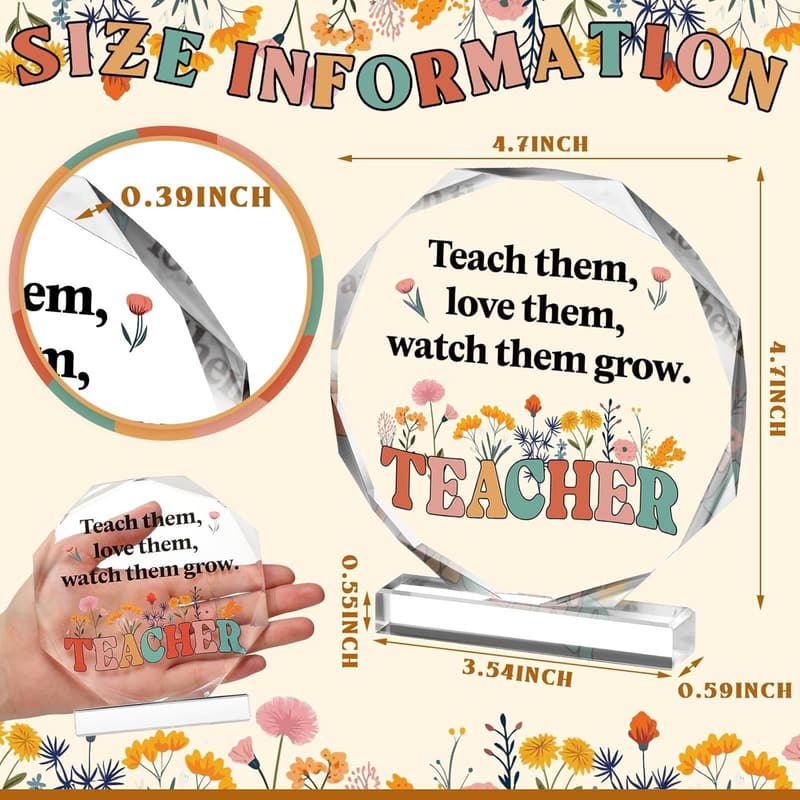 Teacher Appreciation Acrylic Keepsake Paperweight for Women