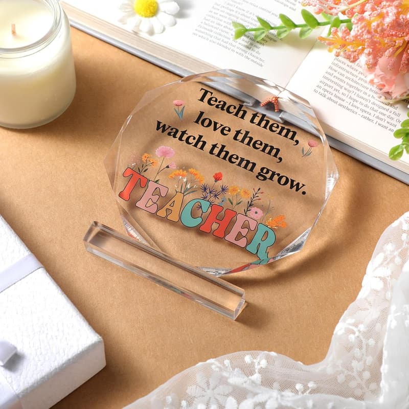 Teacher Appreciation Acrylic Keepsake Paperweight for Women