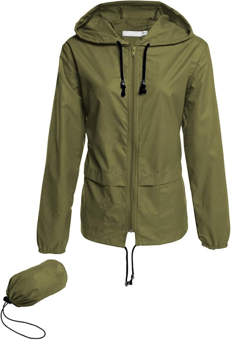 Lightweight Waterproof Packable Raincoat for Women