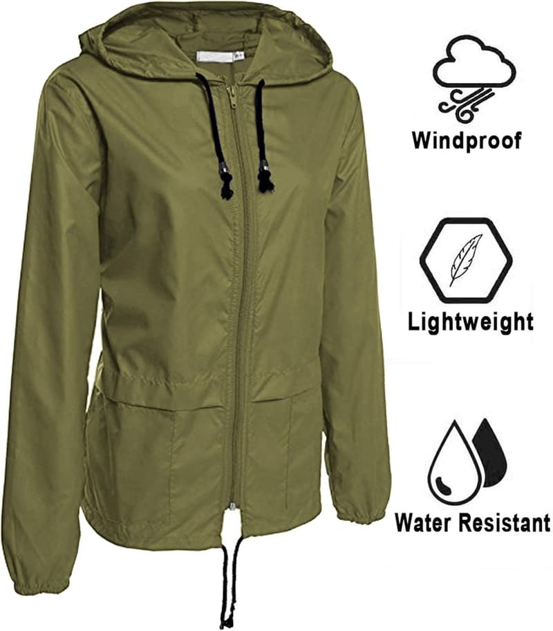 Lightweight Waterproof Packable Raincoat for Women