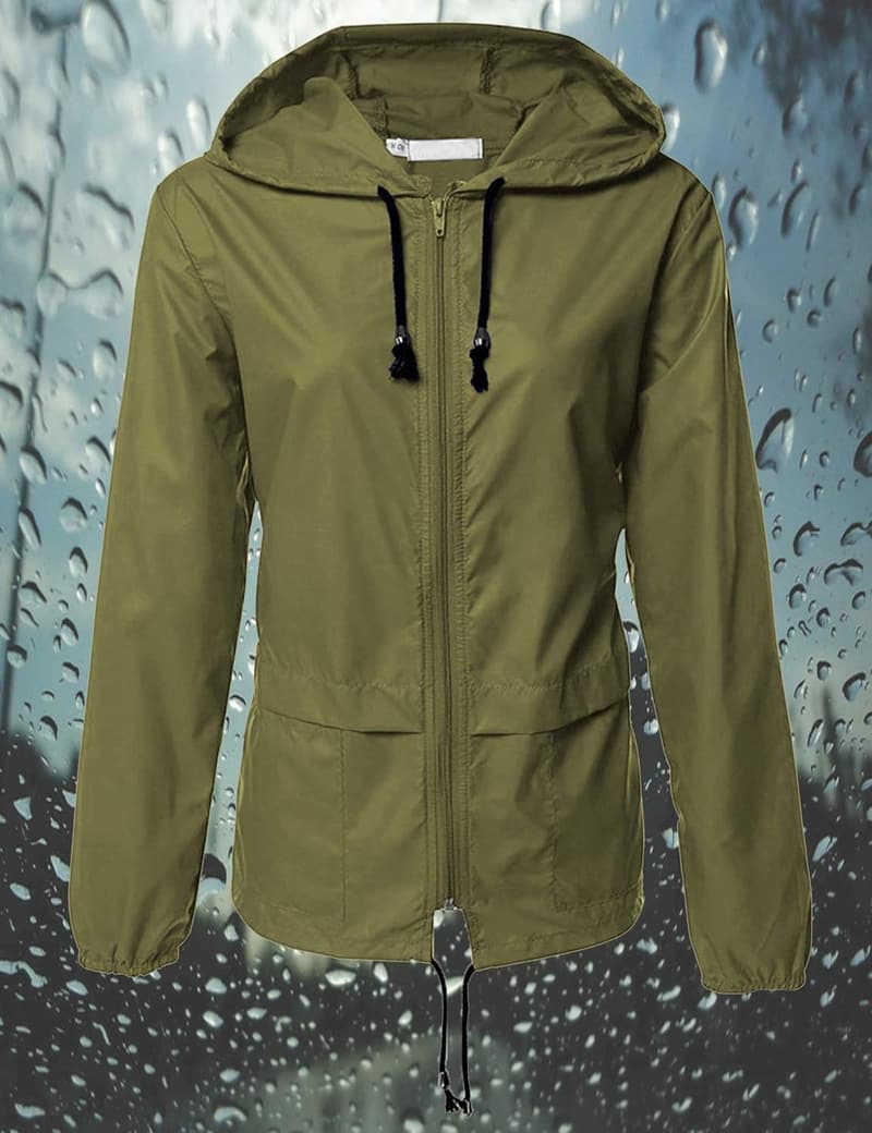 Lightweight Waterproof Packable Raincoat for Women