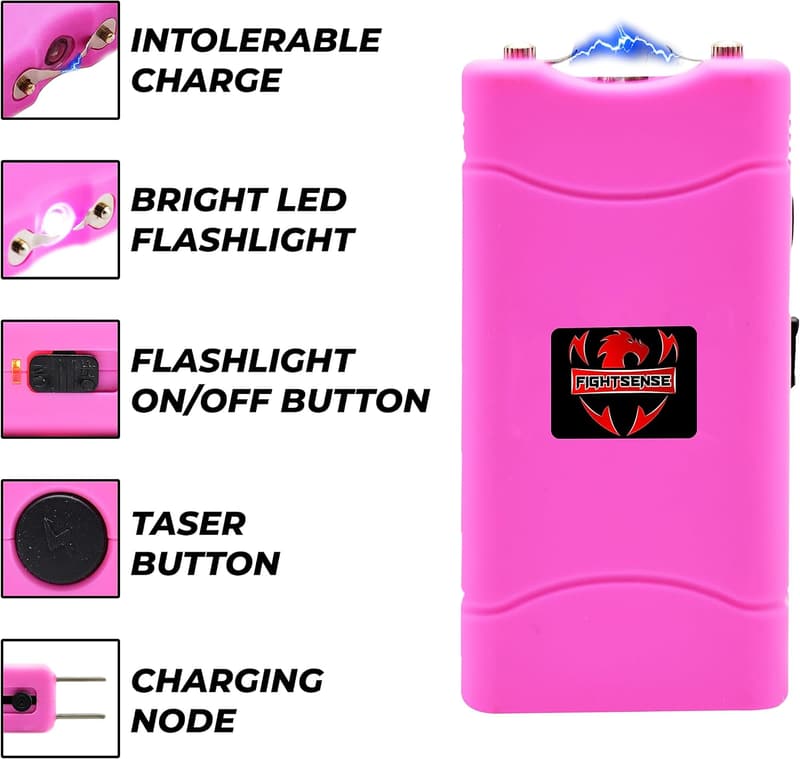 Self Defense Mini Stun Gun with LED Flashlight & Holster