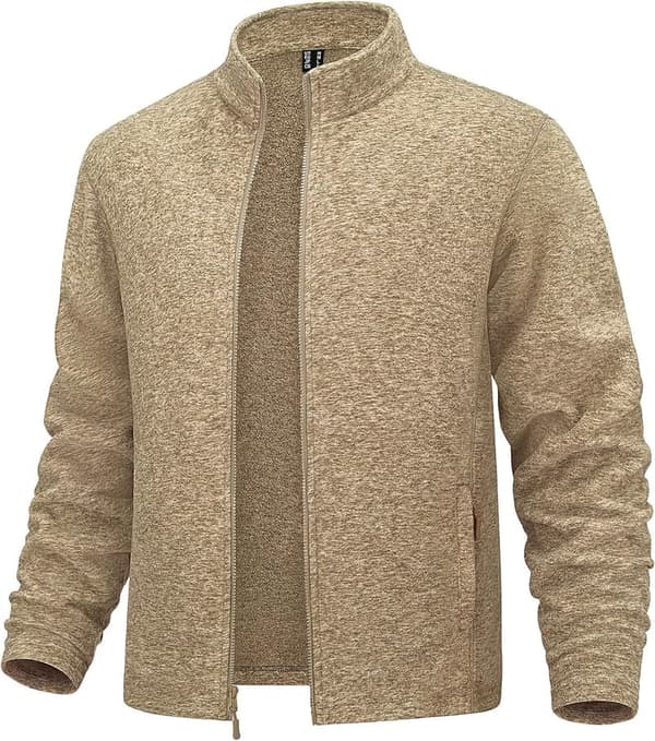 Men's Lightweight Fleece Zip Jacket with Windproof Design