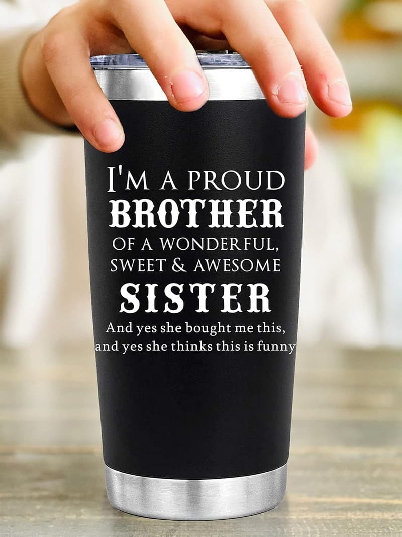 Proud Brother 20 oz Tumbler - Birthday & Holiday Gift