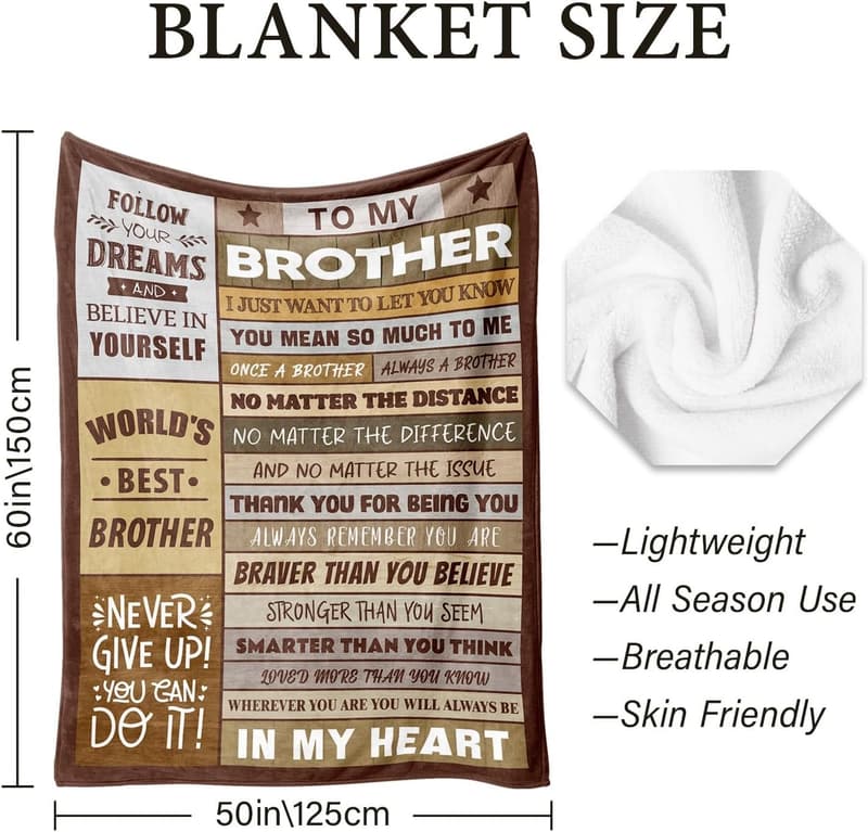 Birthday Blanket Gift for Brother - Soft 50