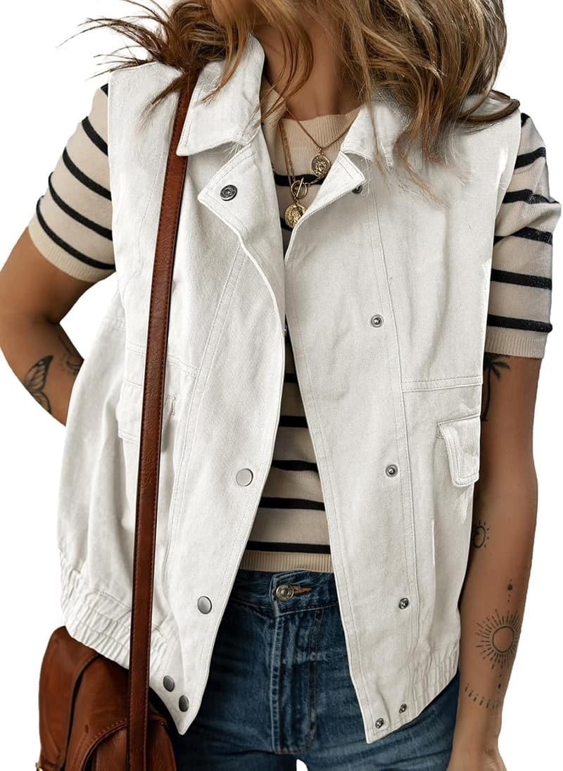 Lightweight Sleeveless Cargo Vest for Women
