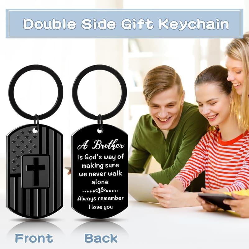Brother Birthday Keychain Gift from Sister - 