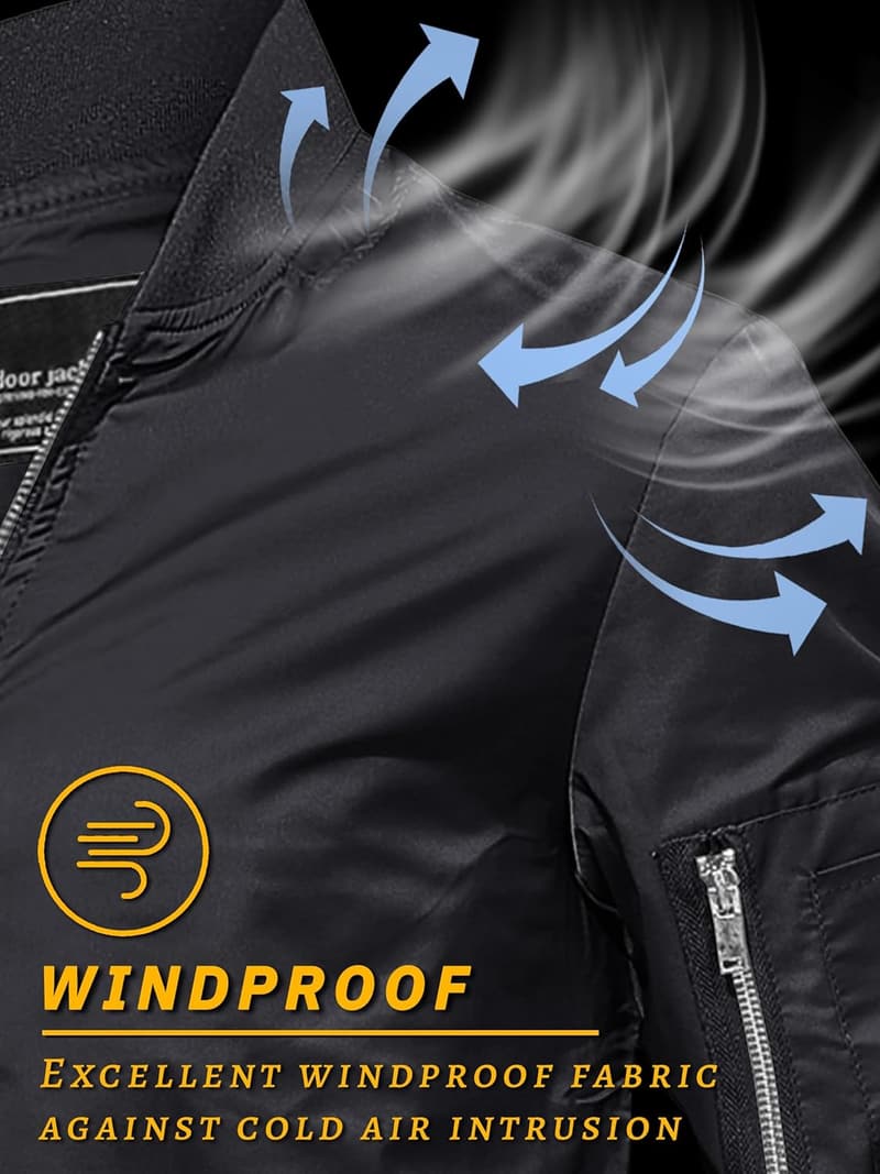 Lightweight Men's Bomber Jacket - Casual Spring/Fall Windbreaker