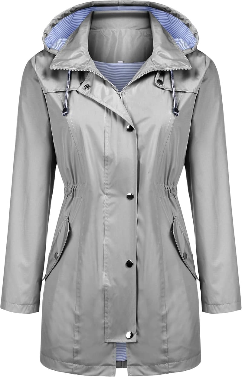 Waterproof Lightweight Hooded Women's Raincoat