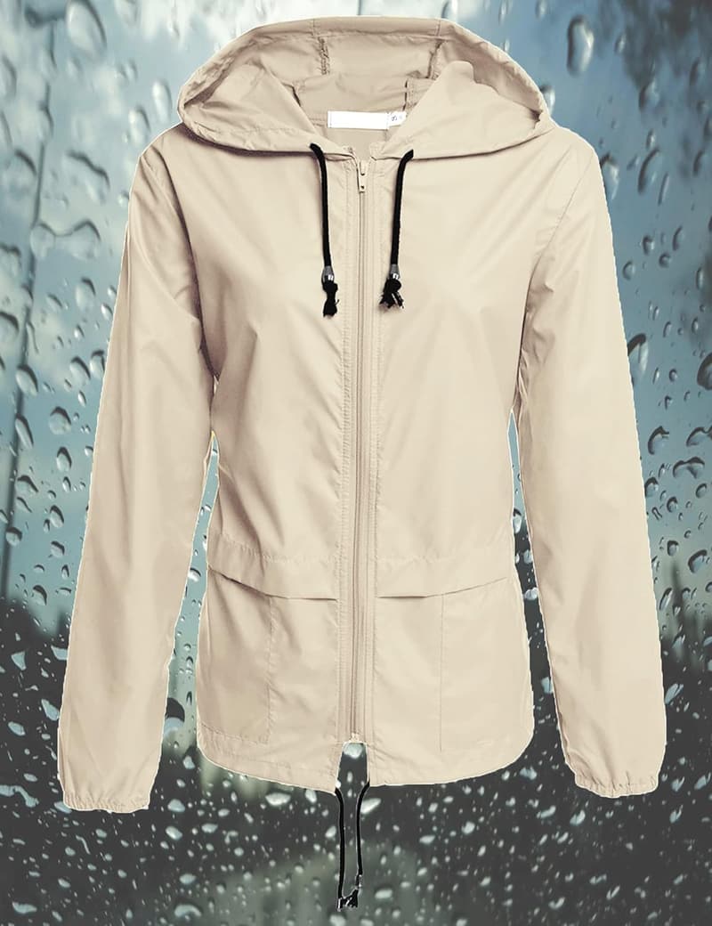 Packable Women's Lightweight Waterproof Rain Jacket