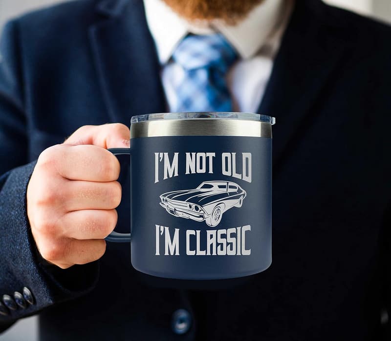 Father's Day Funny Insulated Mug for Dad & Grandpa 14oz