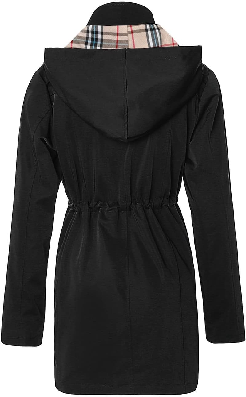 Women's Hooded Rain Jacket - Lightweight Windbreaker