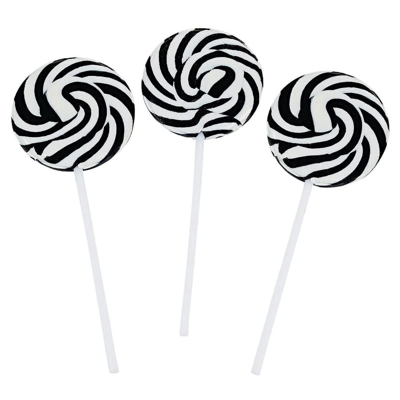 Black Swirl Lollipops - 24 Individually Wrapped 2
