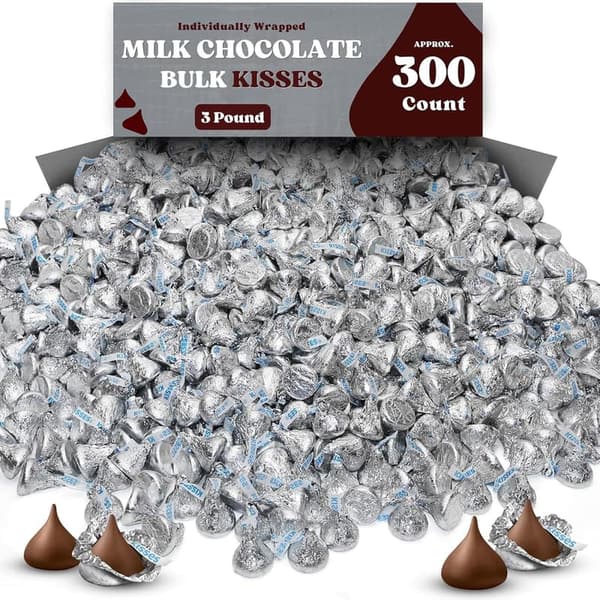 Bulk Milk Chocolate Hershey Kisses - 3lb Bag, Party Favors