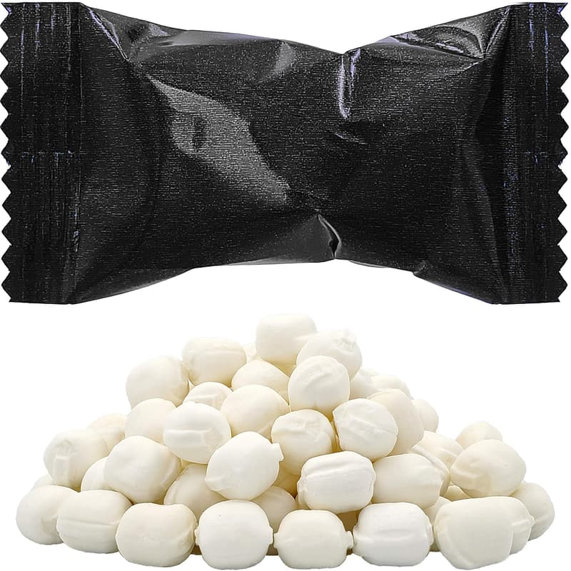 Fat-Free Black Buttermints - Individually Wrapped Mint Candies