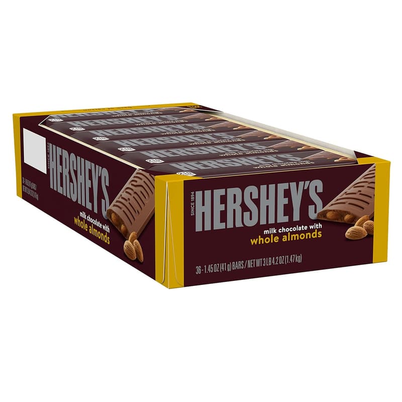 HERSHEY'S Milk Chocolate Almond Bars, 36 Count