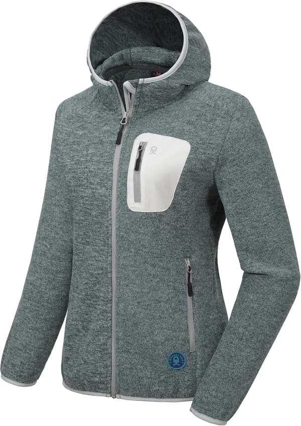Lightweight Women's Hooded Polar Fleece Running Jacket