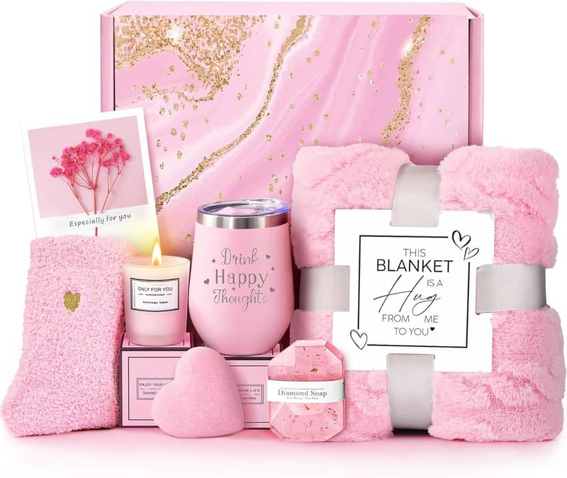 Luxury Rose Spa Bath Gift Basket for Women - Self-Care & Relaxation
