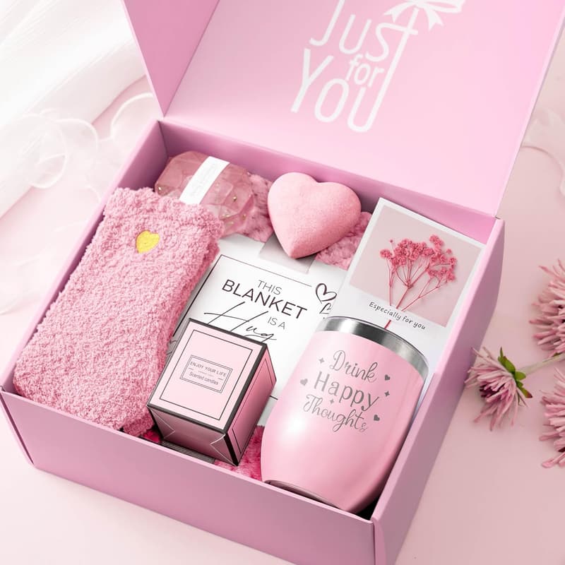 Luxury Rose Spa Bath Gift Basket for Women - Self-Care & Relaxation