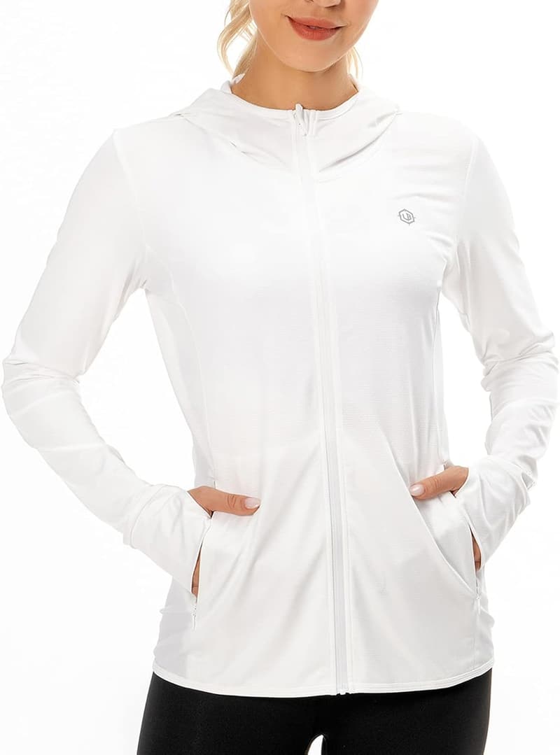 Women's UPF 50+ Full Zip Hoodie Jacket with Pockets