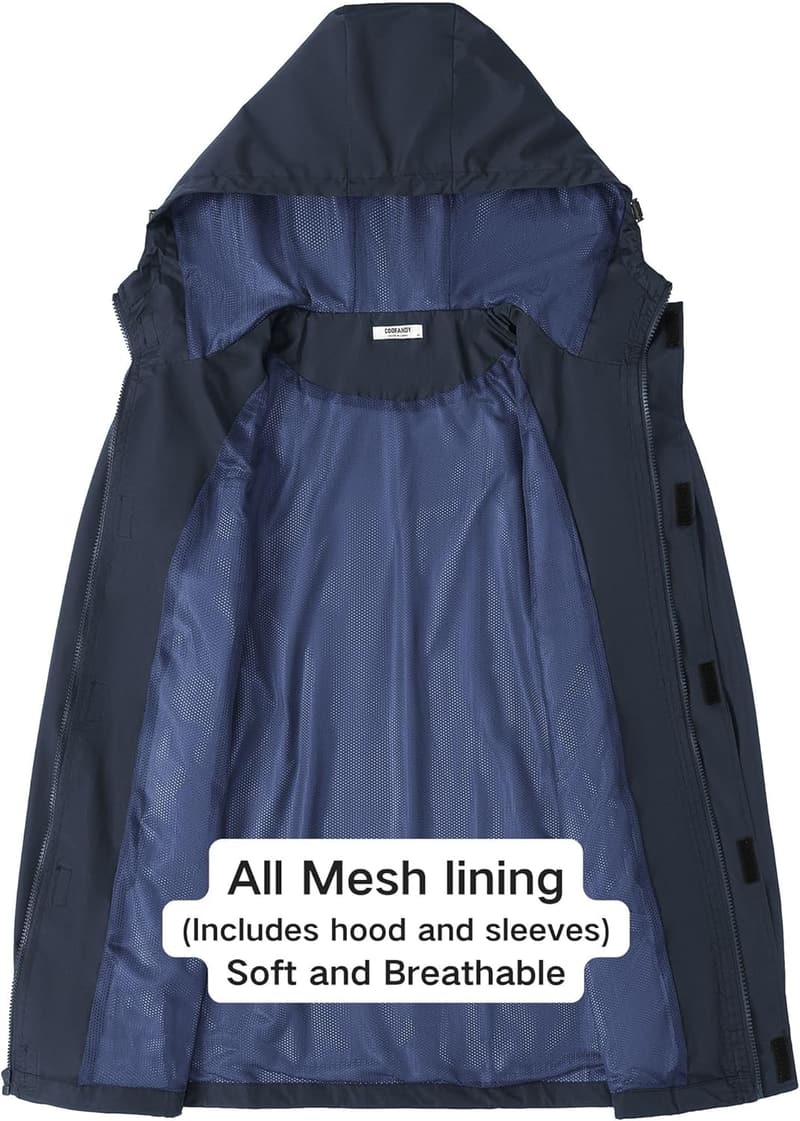 Lightweight Waterproof Rain Jacket with Hood for Men