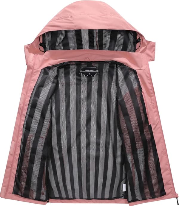 Lightweight Women's Waterproof Rain Jacket with Detachable Hood