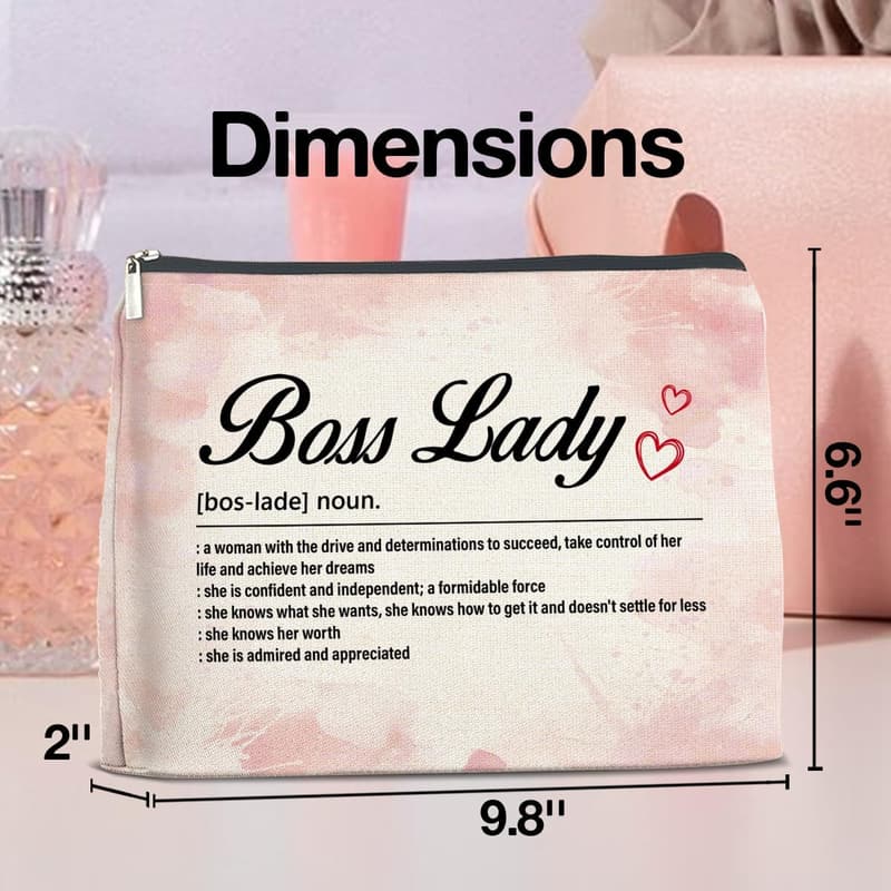 Boss Lady Makeup Bag - Appreciation Gift for Women Leaders
