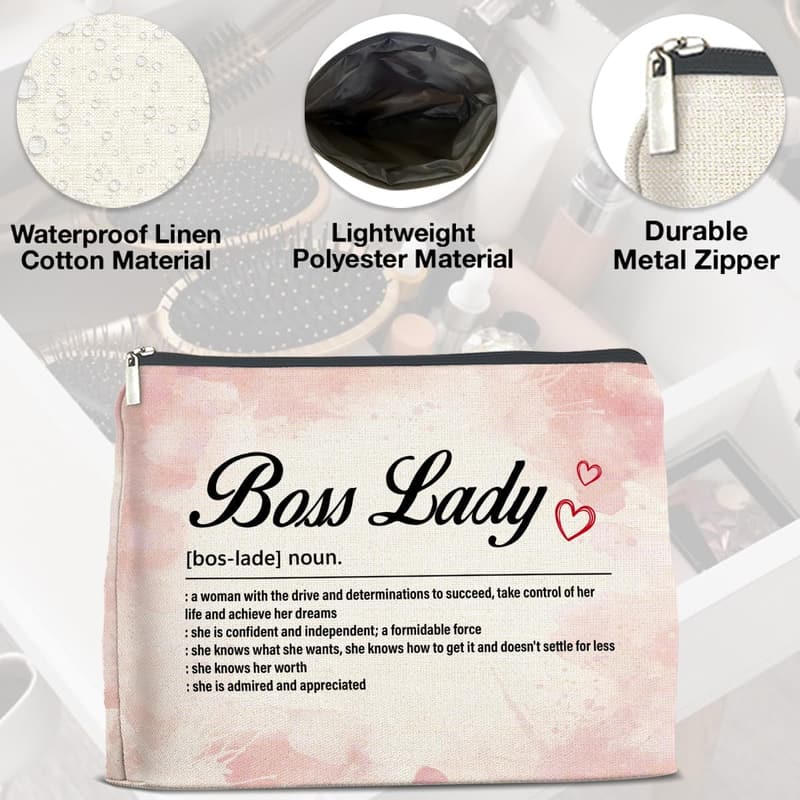 Boss Lady Makeup Bag - Appreciation Gift for Women Leaders