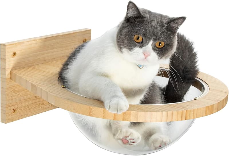 Bamboo Wall-Mounted Cat Hammock for Kittens and Adults