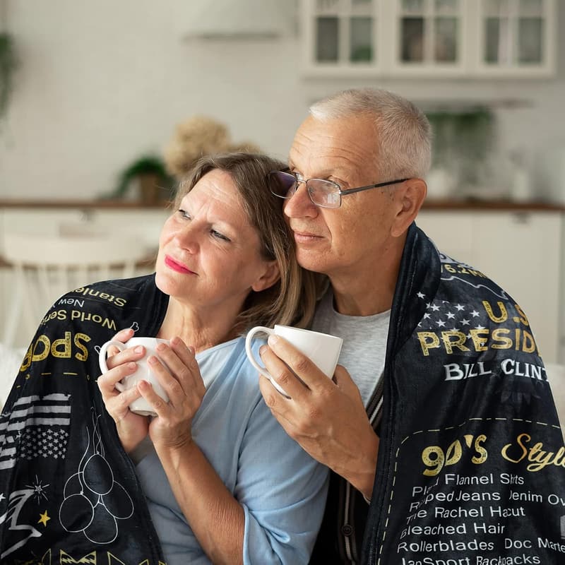 25th Anniversary Throw Blanket for Couples - 60x50 Inches