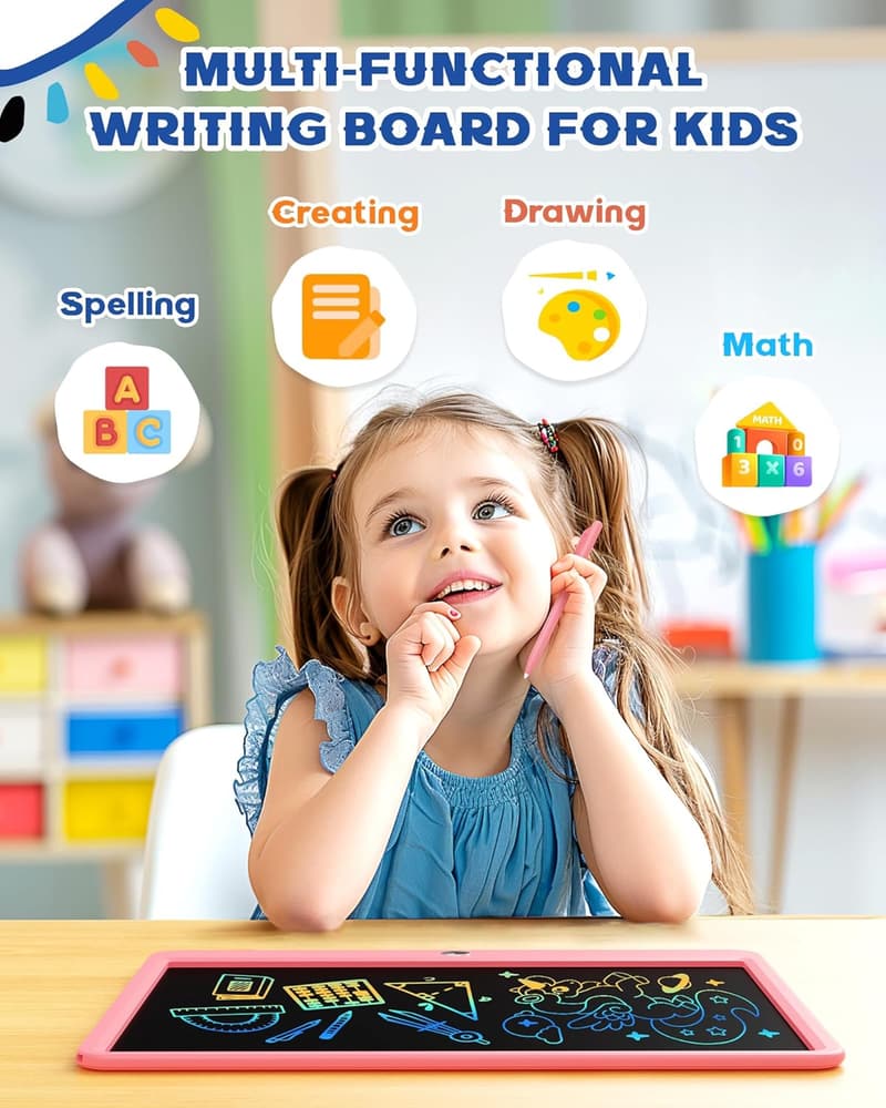 Pink LCD Writing Tablet – Educational Birthday Gift for Kids