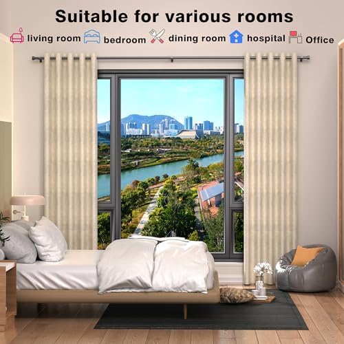 Adjustable Heavy Duty Black Curtain Rod, 17 to 144 Inch