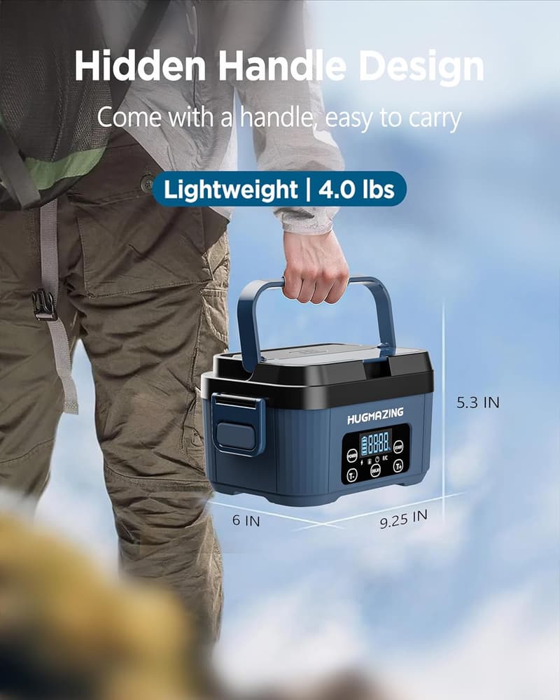 Rechargeable Self-Heating Lunch Box for Adults – 1100ML SS Container