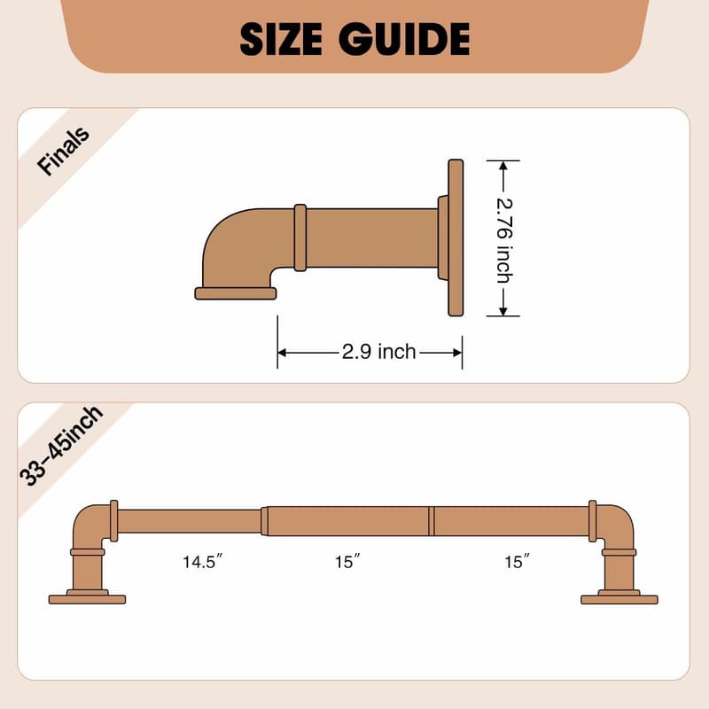 Blackout Wrap Around Curtain Rod, 28 to 48 Inches, Indoor/Outdoor