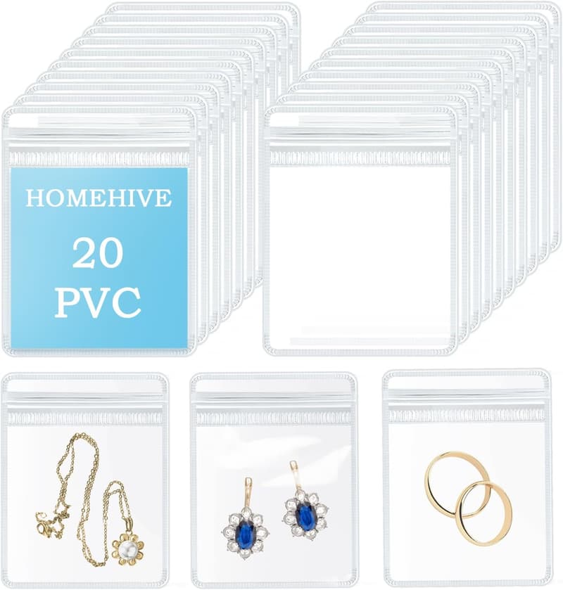 20Pcs Clear Travel Jewelry Organizers for Women