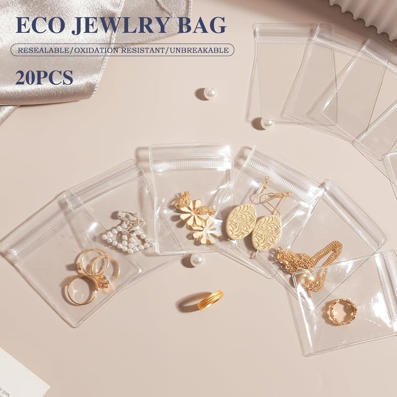 20Pcs Clear Travel Jewelry Organizers for Women