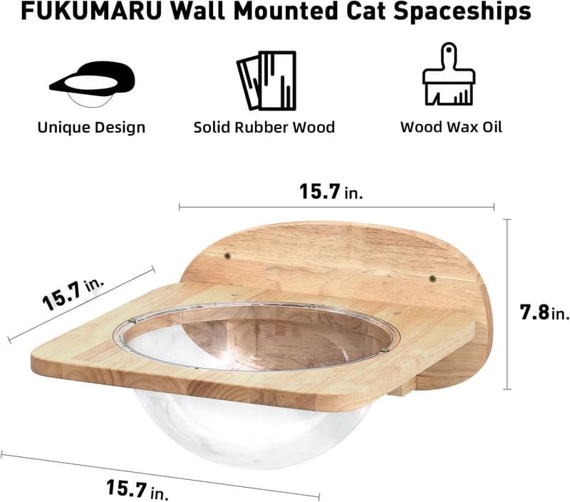 Premium Cat Wall Furniture Set with Transparent Shelves & Pedals