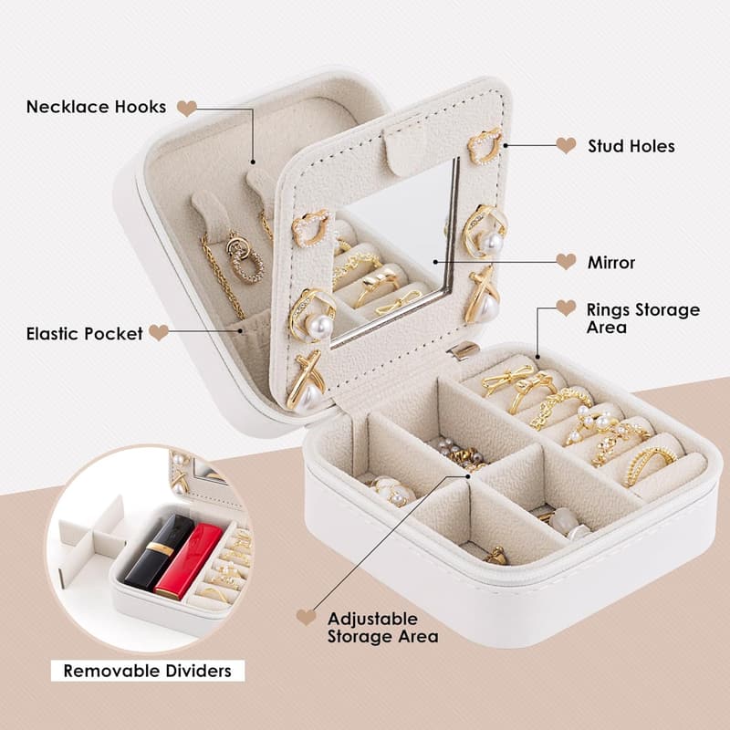 Birthday Gift: Initial Jewelry Box & Travel Case for Women